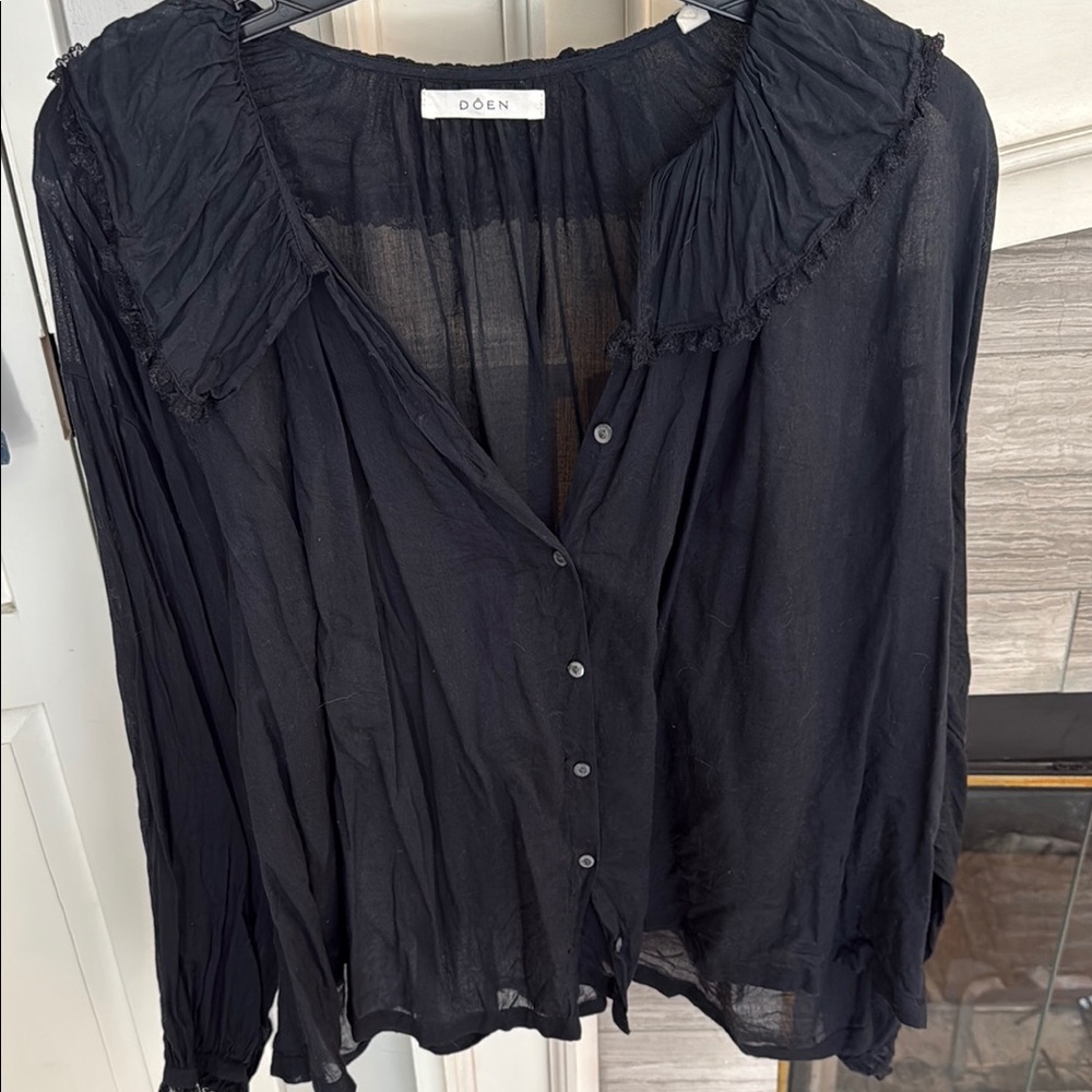 DOEN Women's Black Blouse